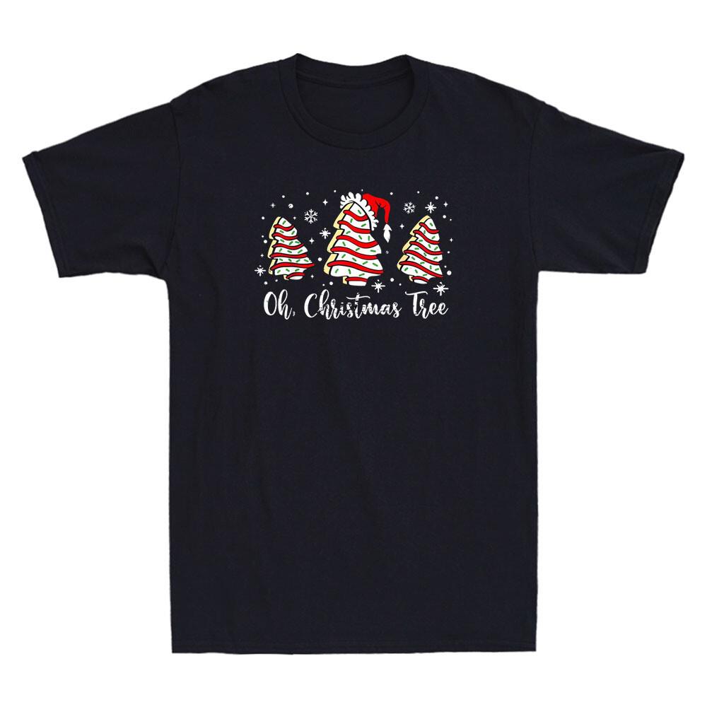 Oh Christmas Tree Cakes Debbie Funny Christmas Snack Cake Vintage Men s T-Shirt XXXL