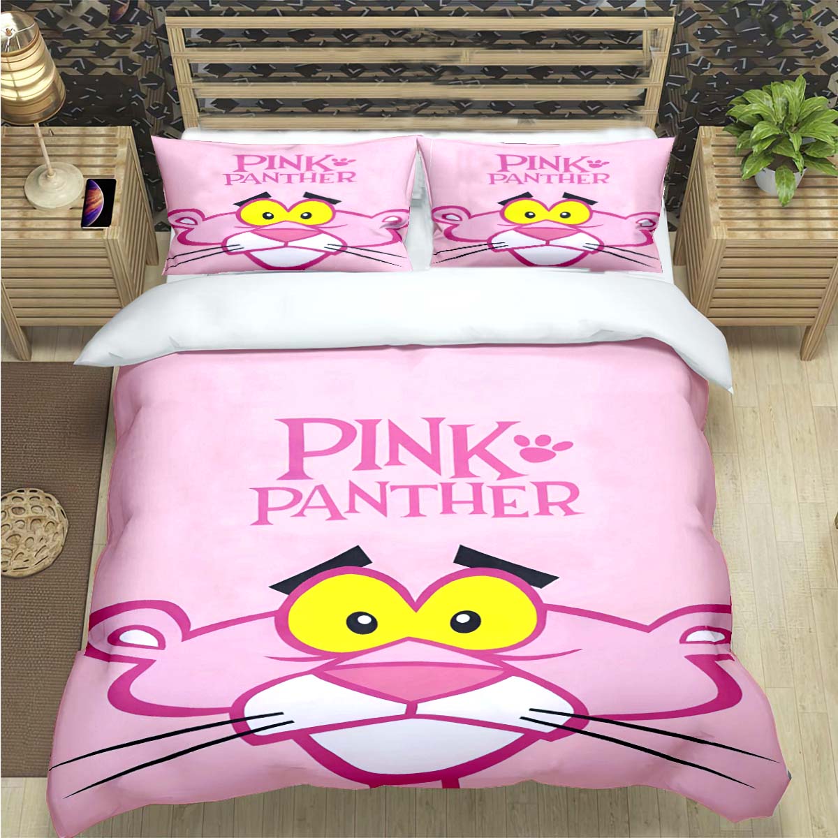 

Comforter Crayon Pinkpanther Print Bedding Sets Bed Supplies Set Comforter Set Teens Girls Cartoon Twin Single Kid Gift Comforter (quilt)-EU Single(135*200cm)3pcs