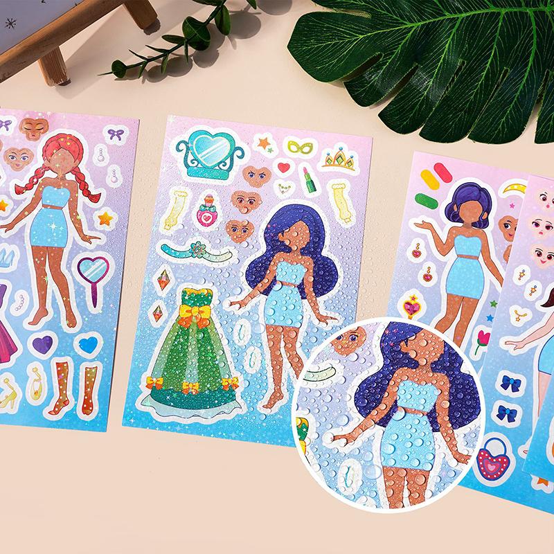 8 Stuks/Set Doe-het-zelf Stickers Puzzel Gezicht Verwisselende Stickers Dier Assembleerspel Montessori Cognitie Educatief Speelgoed Voor Kinderen Kinderen