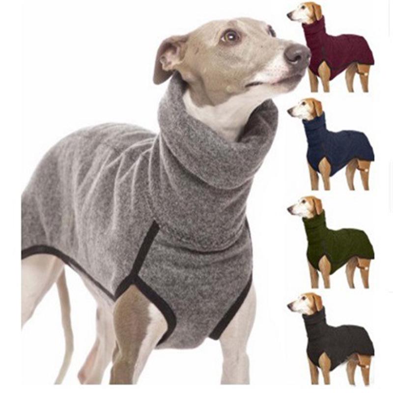 European and American Pet Dog Warm Clothes - Solid Color Spliced Dog Apparel