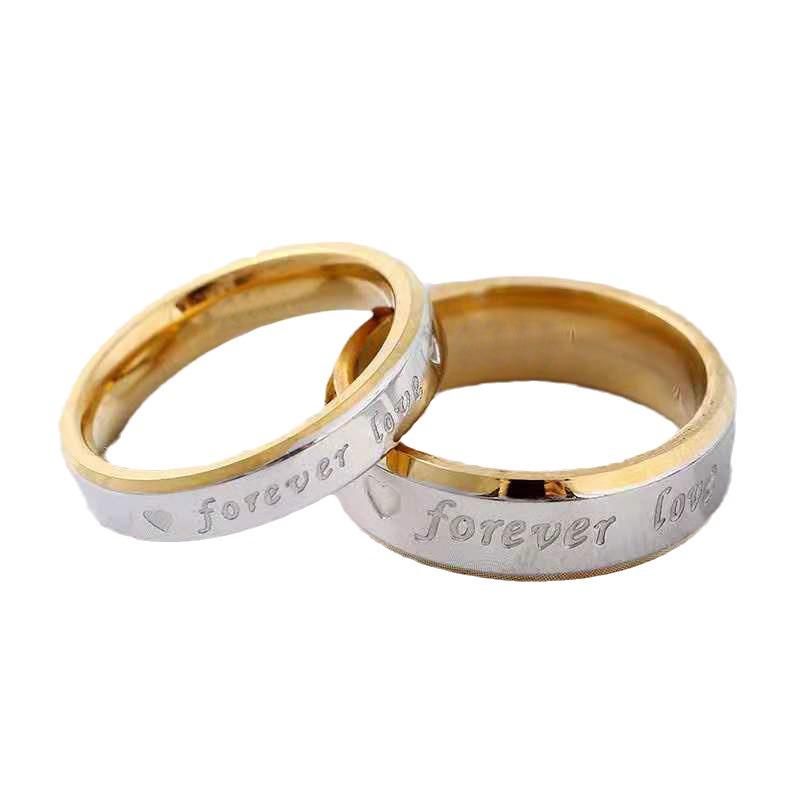 Exclusive Forever Love Stainless Steel Couple Ring - Simple, Stylish, Versatile Jewelry