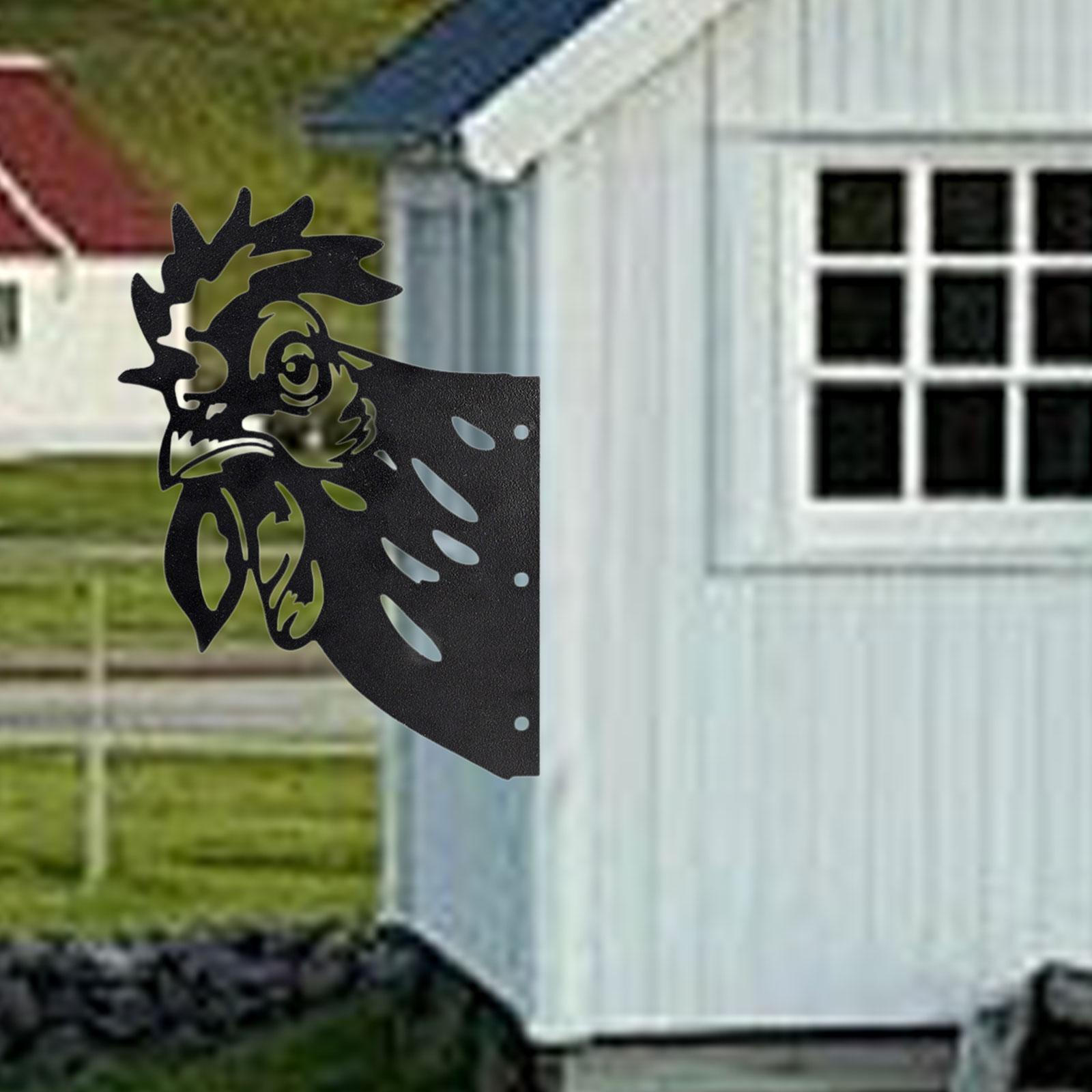 

2D Подглядывающее Металлическое Искусство Черный Силуэт Художественное Произведение Украшение Забора Декоративный Вырез Садовое Украшение для Chicken