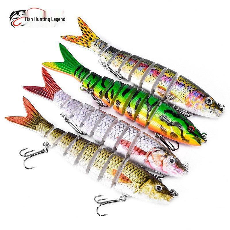 8-Section Multi-Jointed Lure, 13.5cm, Freshwater & Sea Fishing, Long Cast Hard Bait