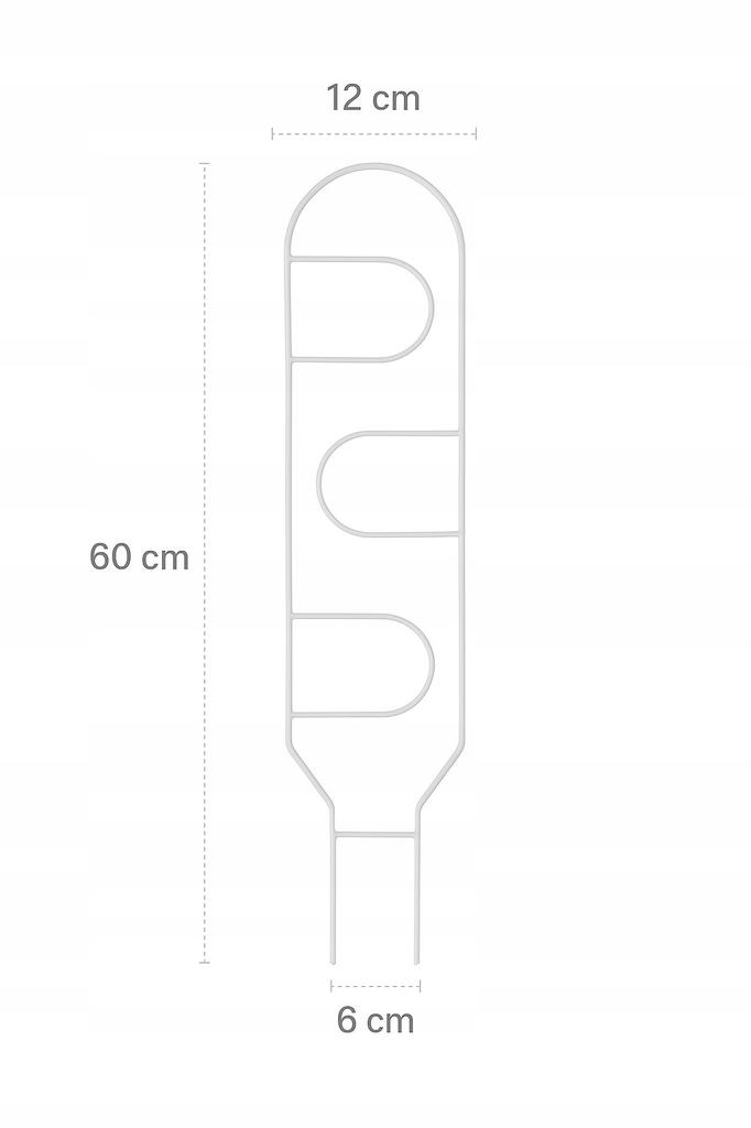 White Metal Support for Climbing Plants Portale High 60cm - Scandinavian Ladder for Flowers and Pots, Modern Support Frame for Monstera, Hoje
