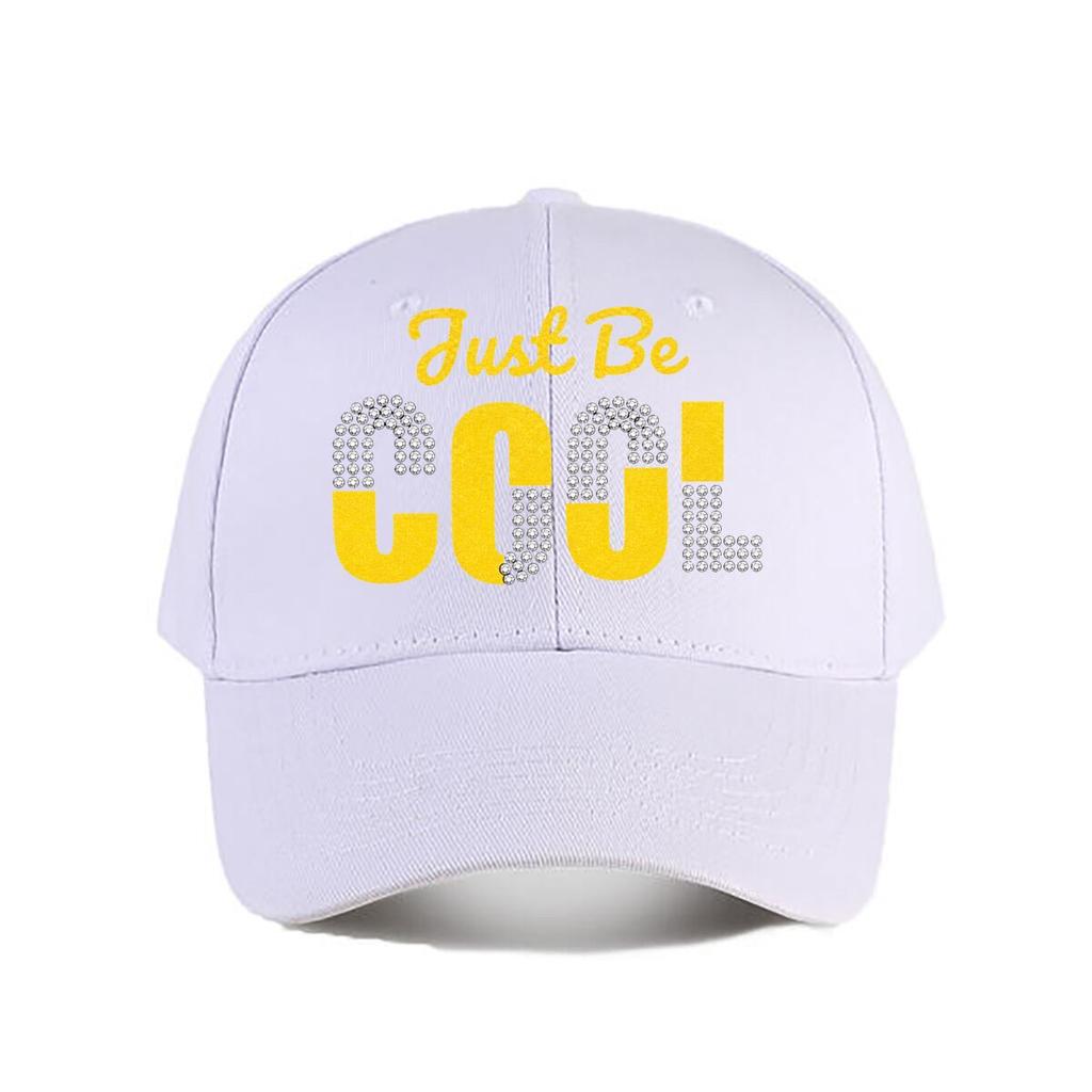 Just Be Cool Rhinestone Glitter Baseball Cap Fashion Unisex Sunhat Womens Outdoor Sports