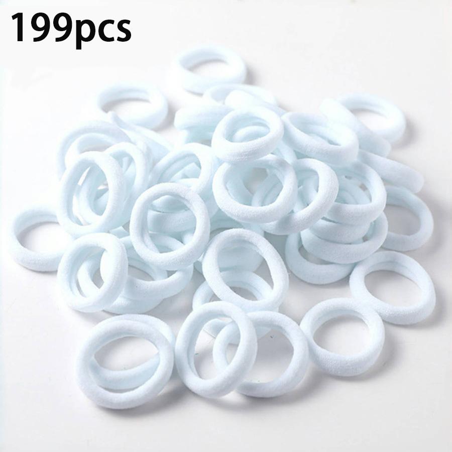 

199PCS Multi-color black headband seamless high elastic rubber band imitation pearl hair band Size fits all