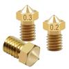 3D Printer Brass Nozzle M6 Threaded, 0.2-1mm Marked