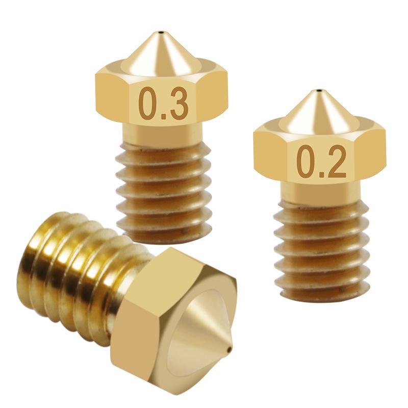 3D Printer Brass Nozzle M6 Threaded, 0.2-1mm Marked
