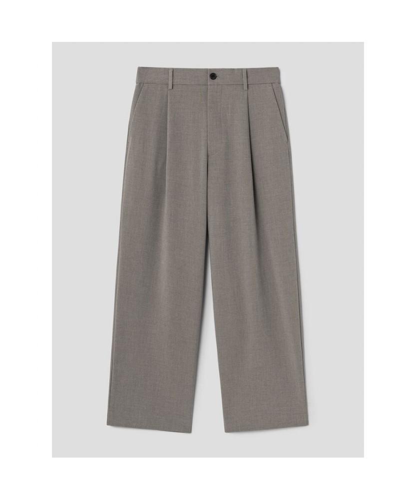 8SECONDS [Everyday Slacks] Fleece-Lined Wide Tapered Fit Elastic Waist Slacks - Beige