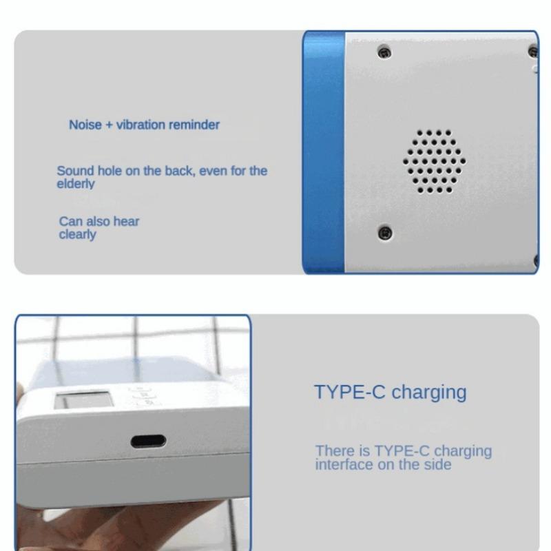 Rechargeable ABS Pc Pp Material Vibration Ring Reminder 5 Sets of Alarm Clock Smart Delivery Electronic Medicine Box