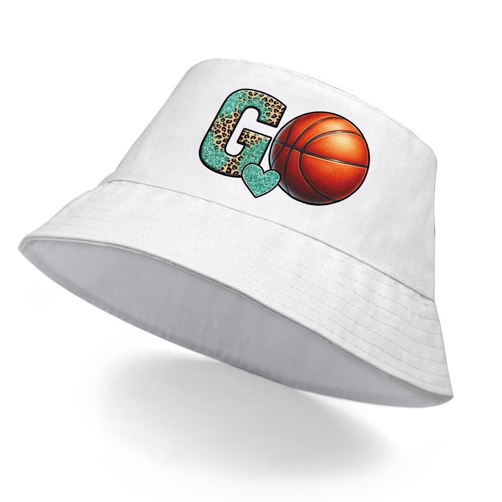 Bucket Hat With "GO" Basketball Print , Sun Cap Trendy Spring Fashion Fishing Hat