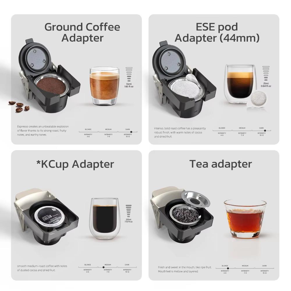 6in1 Kapselkaffeemaschine Heiß/Kalt Mehrere Espresso Cafetera Cappuccino Kaffeemaschine Dolce Gusto Nespresso Pulver H1B
