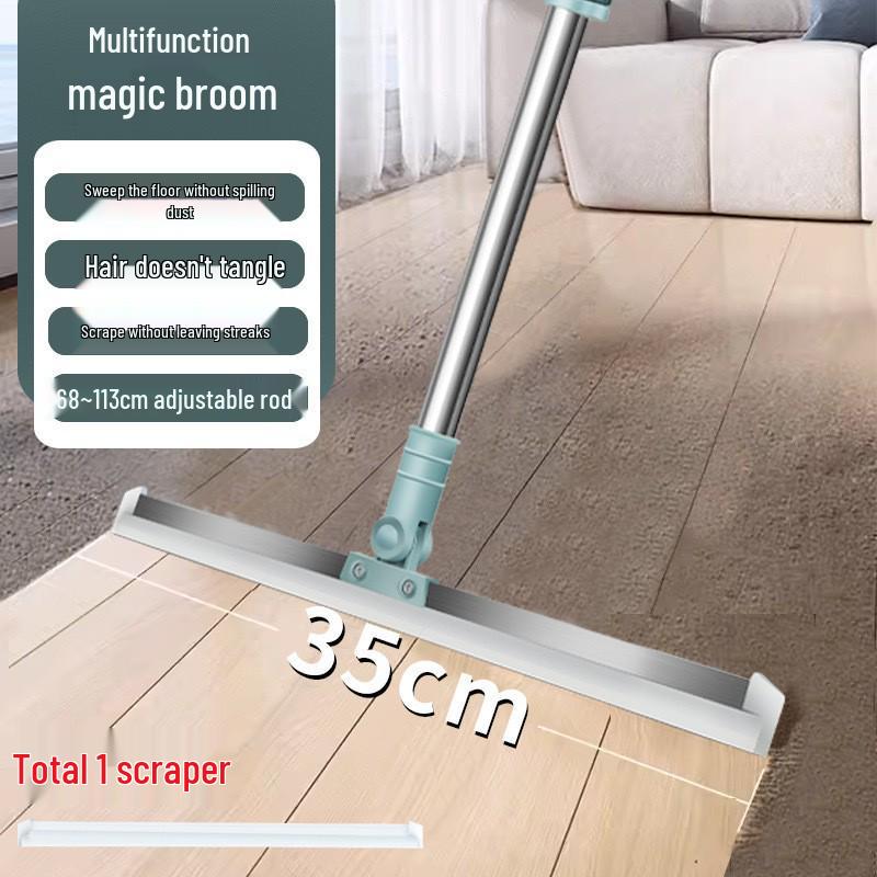 Retractable Silicone Mop and Broom Floor Wiper for Kitchen and Bathroom Cleaning