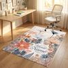 Floral Artwork Theme Soft Crystal Velvet Rug Custom Name & Text Print Non Slip Floor Rug for Bedroom Living Room