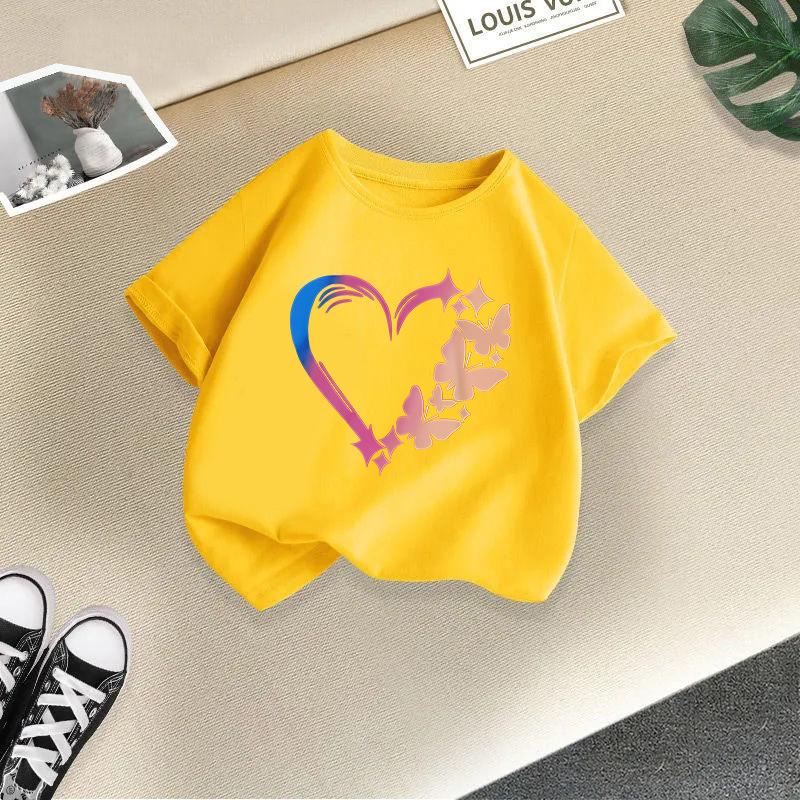 Kid T Shirt Love Printed Children T-shirt Kids 100% Cotton Clothes Tshirt Tops Tee Boys Girls Baby Tee 2-13Y