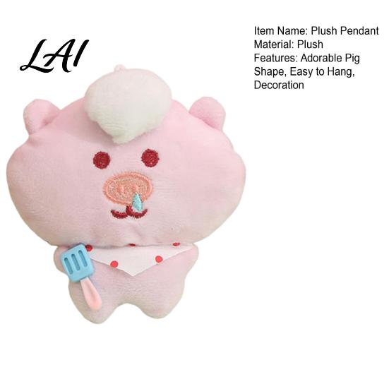Schoolbag Decoration Charm Cartoon Pig Plush Pendant for Backpacks Stuffed Animal Bag Decorative Hanging Ornament with Ball Chain Soft Keychain