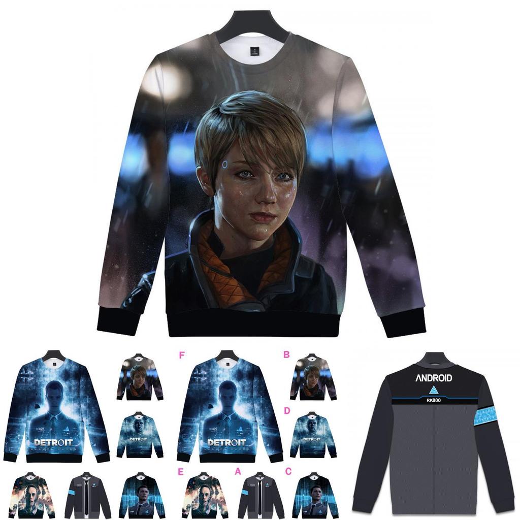 Premium Quality Detroit Become Human Connor Cosplay 3d Print Hoodie Sweater Costume