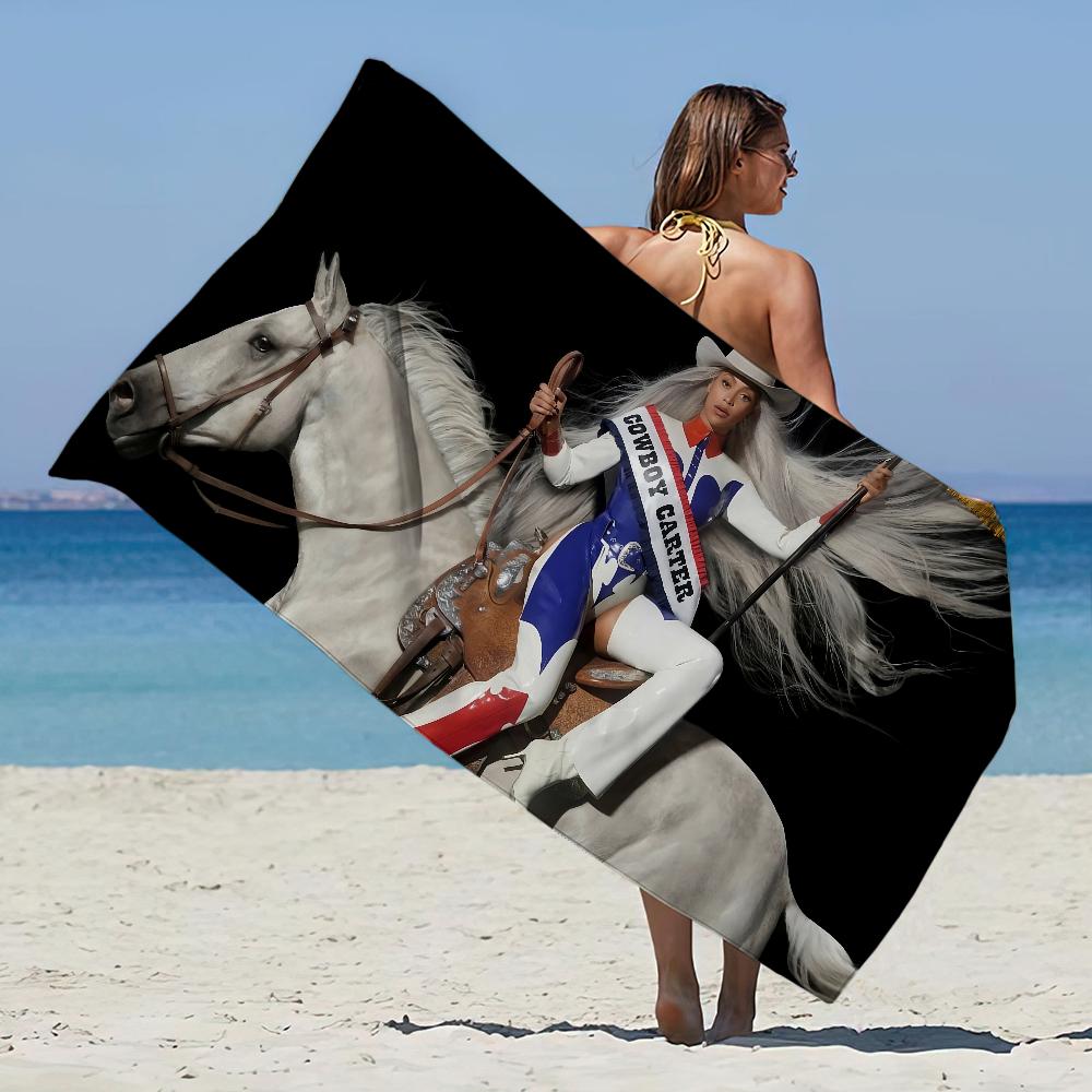 Singer Beyonce Cowboy Carter Towel Sauna Gift PoolGym Beach Travel Shower Quick Dry Sports Towels Camping Soft
