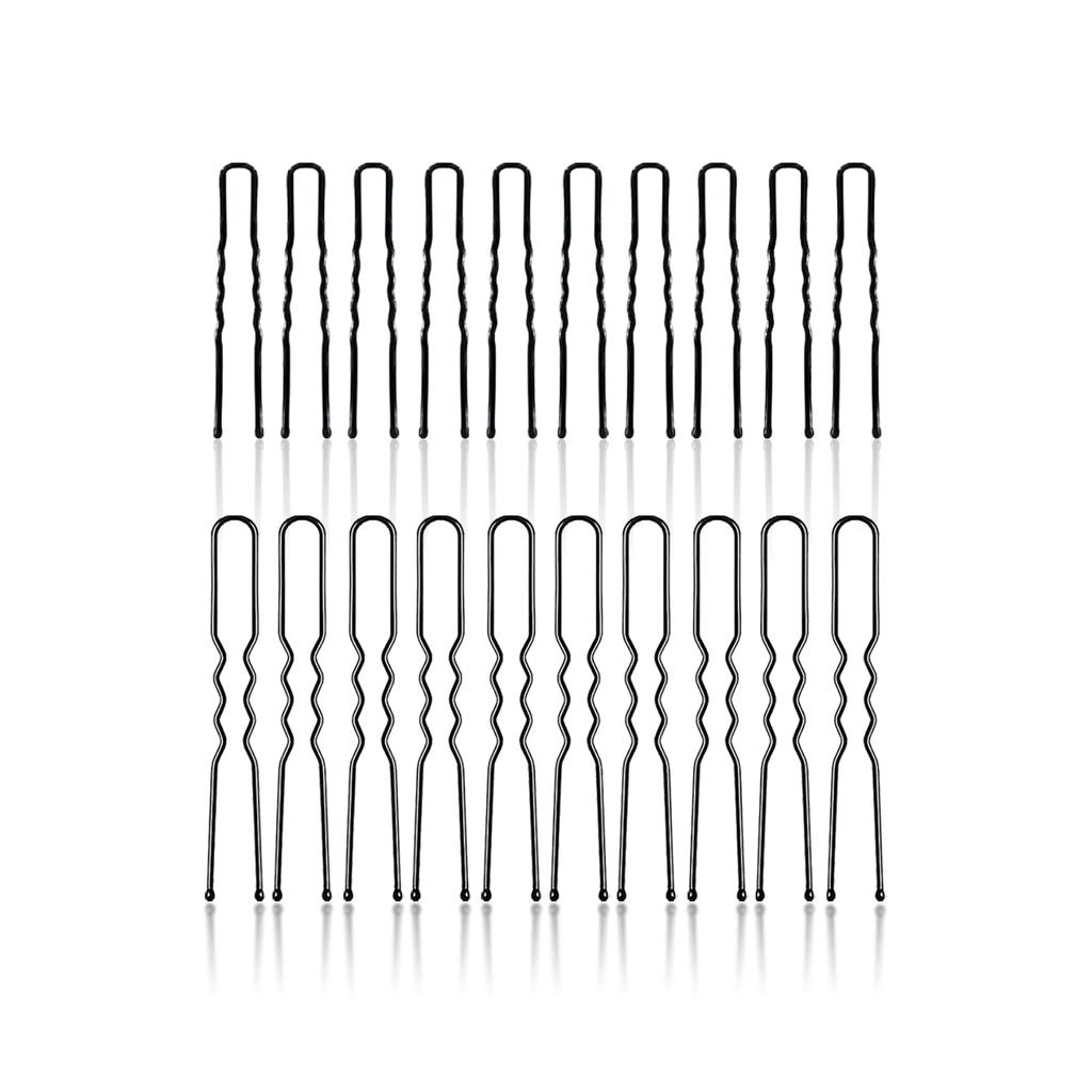 Sanas (20Pcs) Bobby Pins 5cm Long U Shape Black Metal DIY Hair Juda Bun Pin Hair Clips for Updo Hairstyles, Hair Styling Accessories Combo Pack Bob