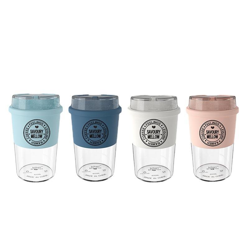Tazza da caffè portatile Manshi 300ml 400ml Tazza d'acqua in plastica Regalo Tazza da caffè di fascia alta