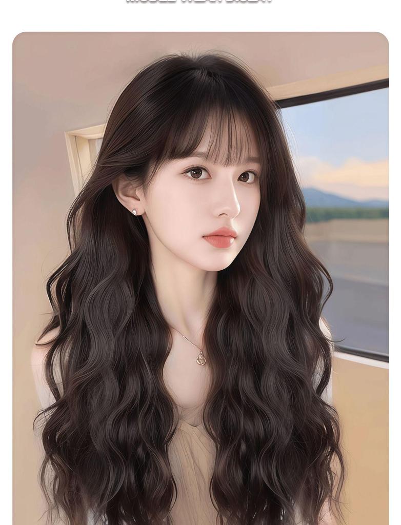 Upgraded Large Scalp Wig: Natural, Traceless Water Wave, Free Parting, No Hairnet Needed