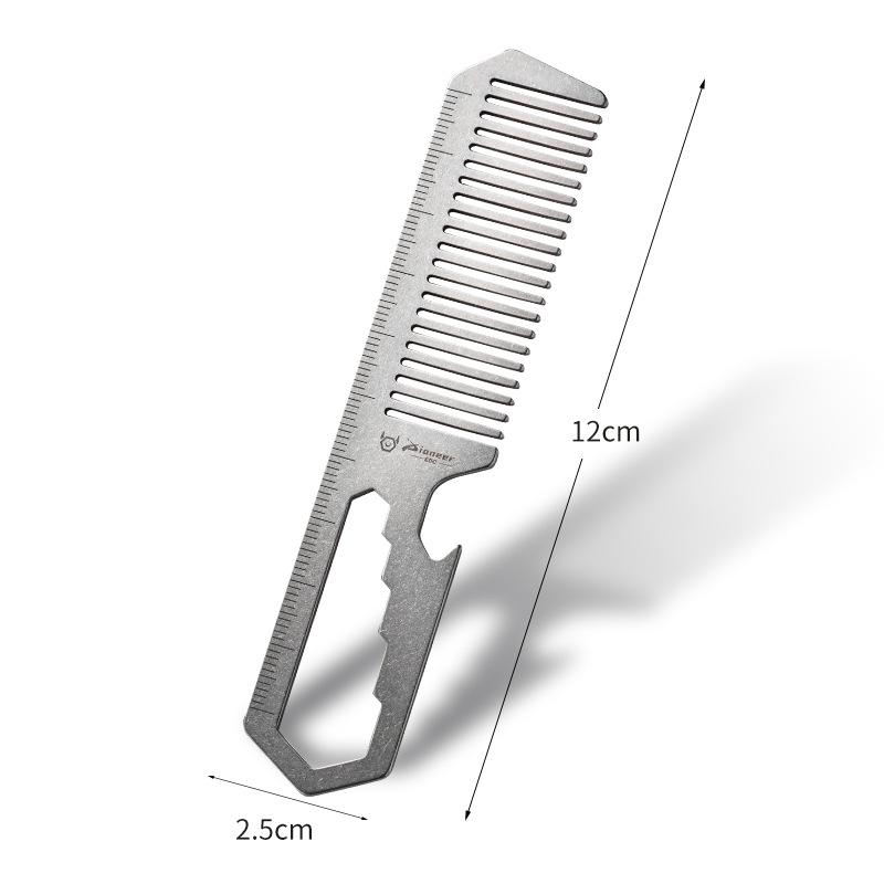 Titanium Alloy Multi-functional Comb & Bottle Opener EDC Tool