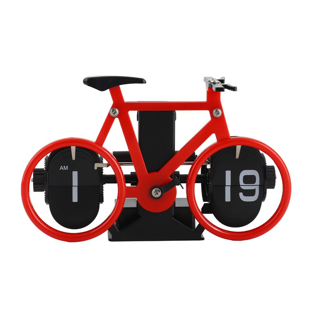 Vintage Flip Desk Clock Bike Shape Retro Mechanical Battery Powered Gear Operated Timer Reminder