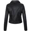 EU-Größe Schlanke Reißverschluss PU-Lederjacke für Damen - Einfarbige Herbst-/Winterkollektion