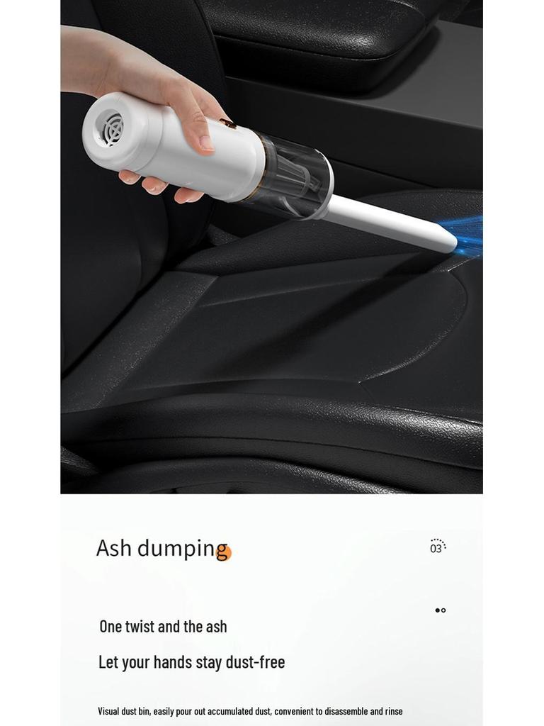 Portable Wireless Charging Car Vacuum Cleaner – Mini Handheld for Home and Auto Use