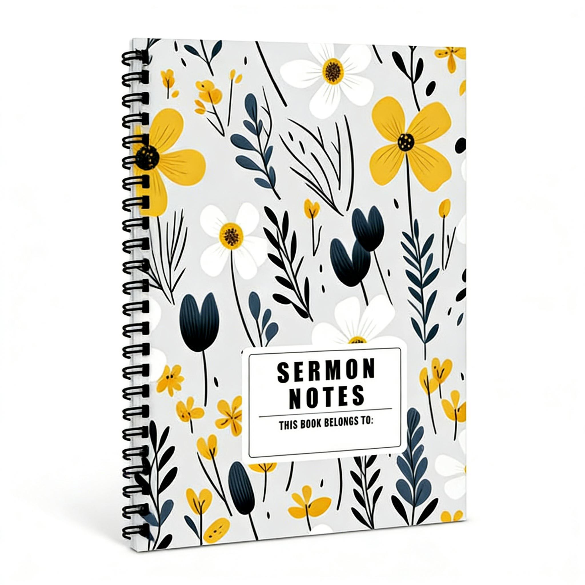 Bible Notebook Customizable A5 Spiral Bound Church Notes Journal Daily Prayer Religious Accessories and Faith Gifts (White,100 Pages&A5)