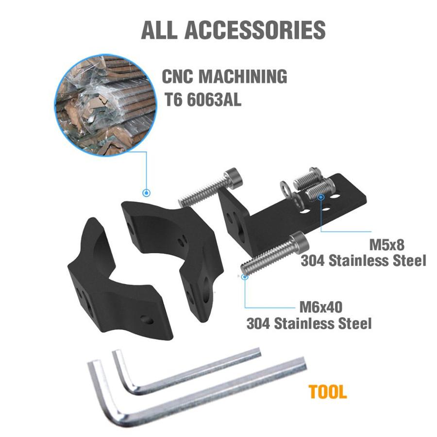 2pcs LED Headlight Bracket Pipe Fork 30-54mm Mount Driving Fog Lamp Clamp Holder Stander For Cafe Racer Chopper Motorcycle