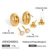 Youthway Gold Plated Stainless Steel White Zircon Geometric Bead Oval Stud Earrings Set For Women Trendy Charm Jewelry Gift