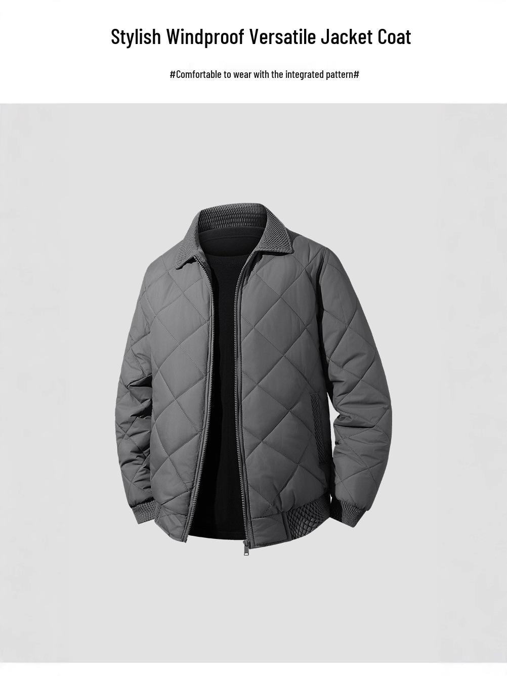 2025 Autumn/Winter Windproof Fitted Lapel Jacket Coat Large