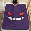 Cute Gengar Pattern Flannel Blanket, High Quality Comfortable for All Seasons, Home Decor, Warmth and Comfort, Perfect for Gifts.