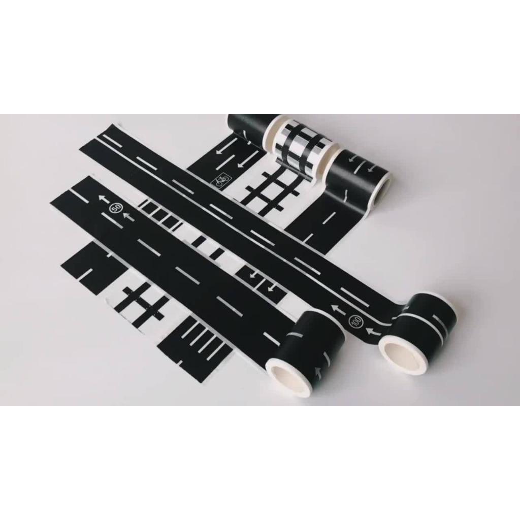 "No-Mess" Versatile Black Road & Car Tape - Removable, No-Residue Adhesive for DIY Crafts, Gift Wrapping & Decorations, 196.85" X 1.9"
