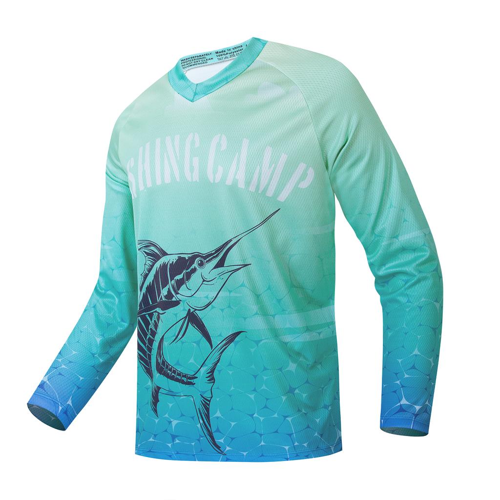 Fishing Shirts Long Sleeve Uv Protection Clothing Mens Outdoor Jersey Upf 50 Clothes Performance Breathable Fishing