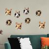 Yousheng 4Sheets Easter Bunny Wall Sticker Waterproof Self-adhesive 3D Effect Broken Wall Simulation Rabbit Home Living Room Wall Art Decoration Decal