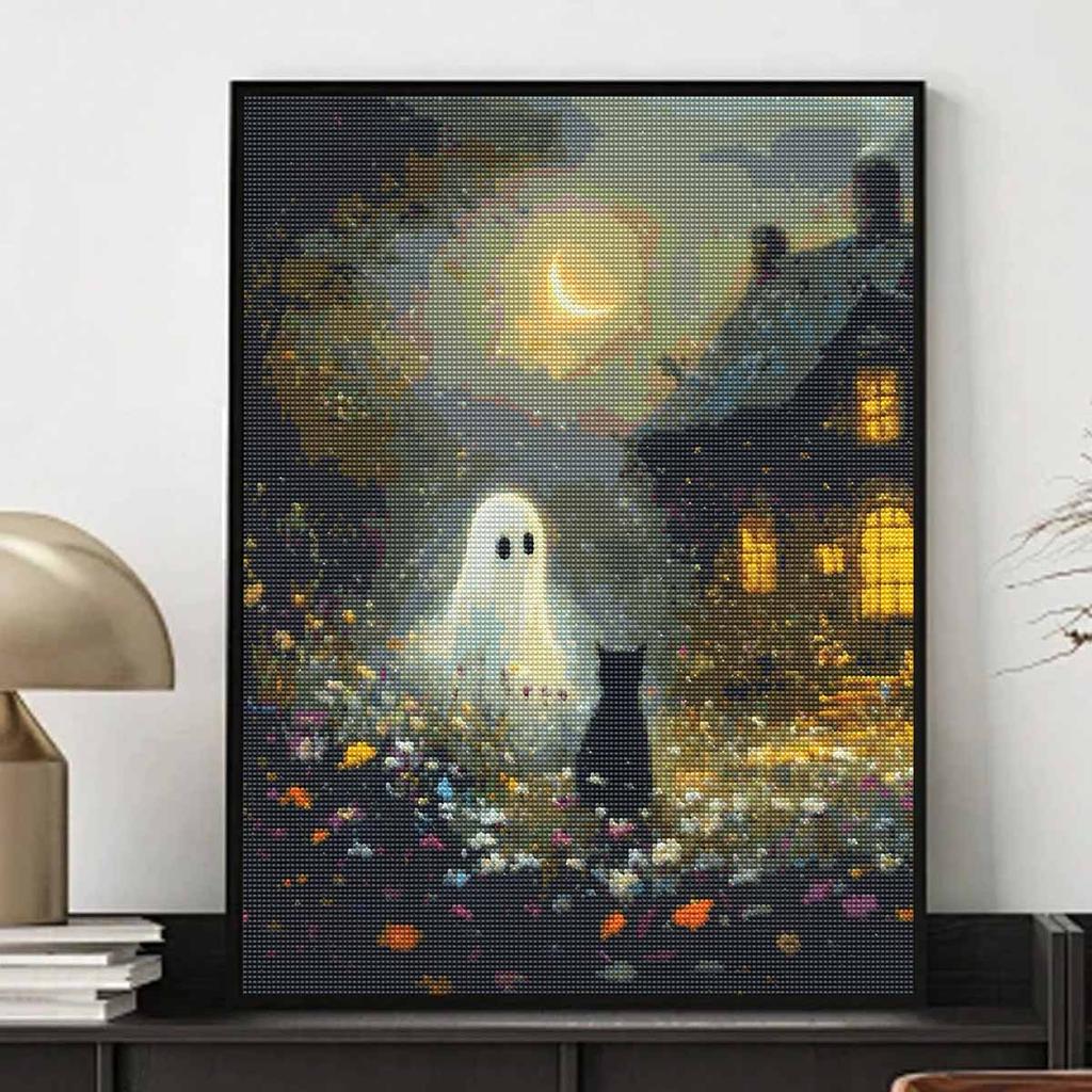 DIY Diamond Painting Canvas Moonlight Night Cat Design 5D Full Drill Art Creative Leisure Craft Home Decor Wall Decoration