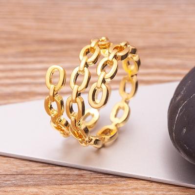 

Nidin High Quality Luxury Three Layers Copper Zircon Open Rings For Woman New Fashion Korean Adjustable Jewelry Party Gifts