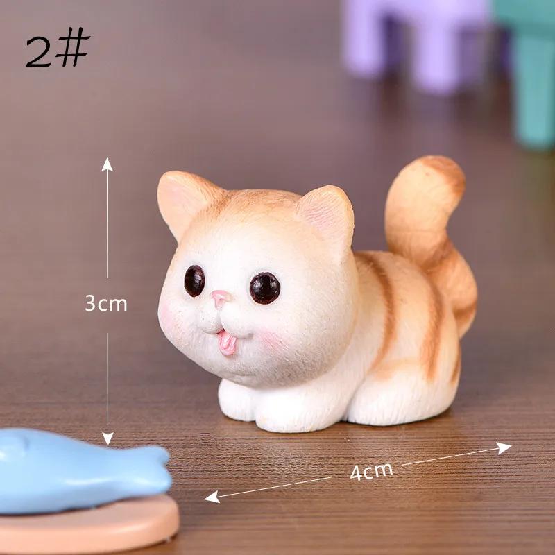 Naughty Kitten Pet Cartoon Bonsai Succulent Ornaments Cute Cats Micro Landscape Diy Gardening Accessories Garden Decoration