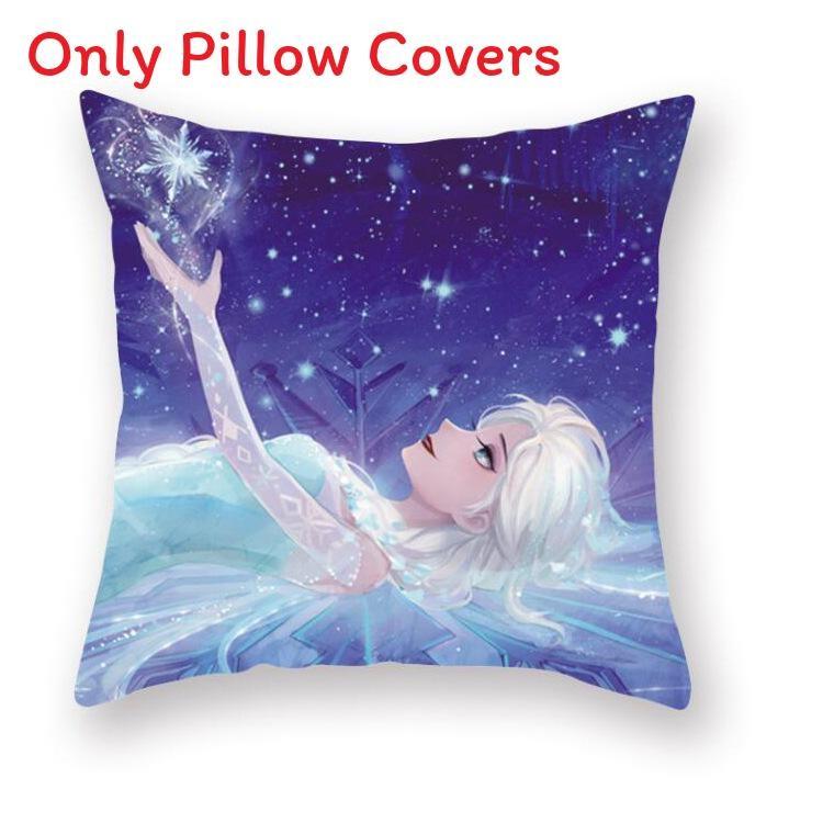 The Frozen Snow Queen Cartoon Cushion Cover Linen Material Cozy Spaces Home