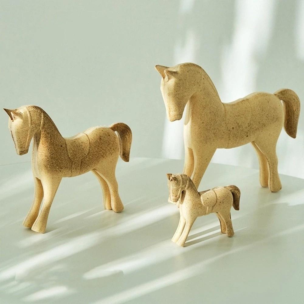 DIY Drawing Wooden Horse Handmade Blank Animal Figurine Painting Horse Figure Festive Event