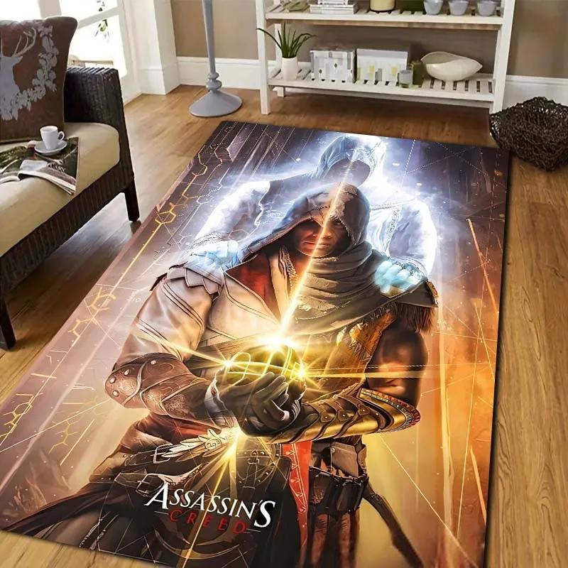 A-Assassin's Creed Logo Print Flannel Area Rug Non‑Slip Floor Mat For Couch Bedroom Living Room Indoor Home Decor carpet Gift