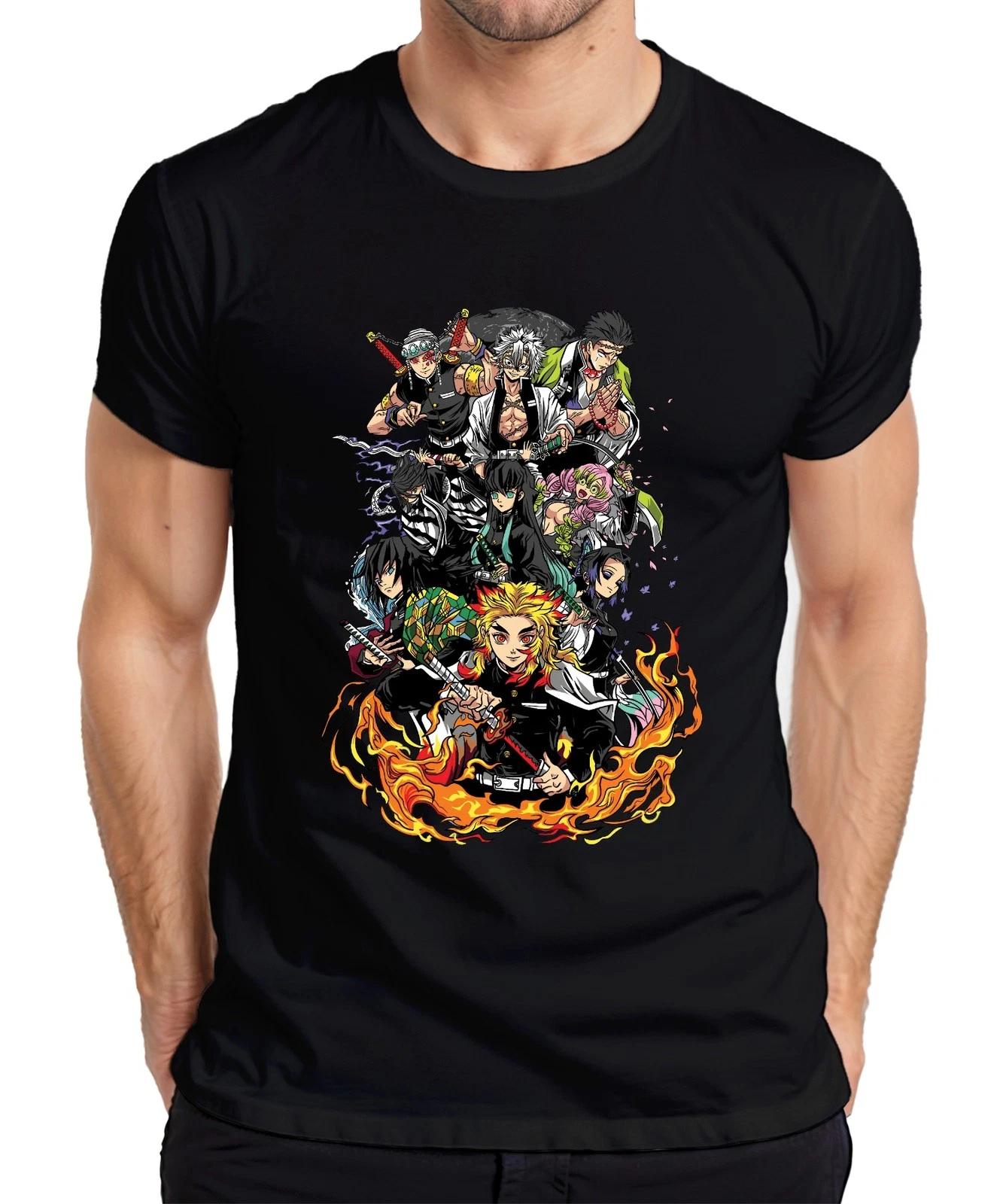 Demon Slayer Rengoku Tanjiro Nezuko Gruppe Feuer Anime Vintage Herren T-Shirt XL