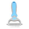 Double sided Stainless Steel Pet Hair Comb Brush Grooming Rake Dog Cat Trimmer Tool (Blue)