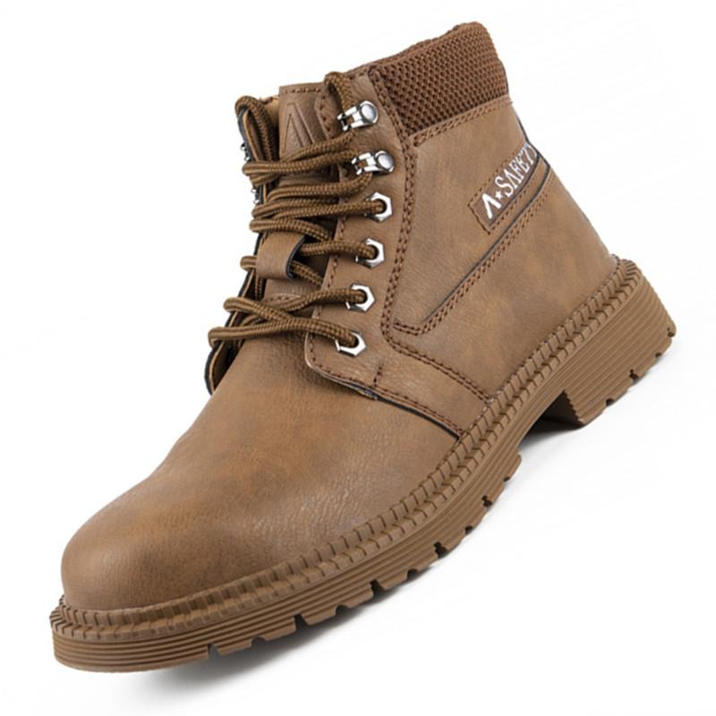 Latest Design Winter Plush Safety Boots Men Waterproof Steel Toe Indestructible Shoes Anti Smashing Puncture Proof Male Footwear