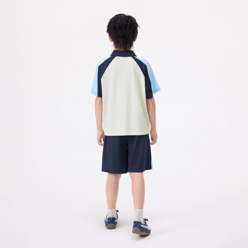 Xiaoyinman Boys' Color Block Raglan Polo Two-Piece Set