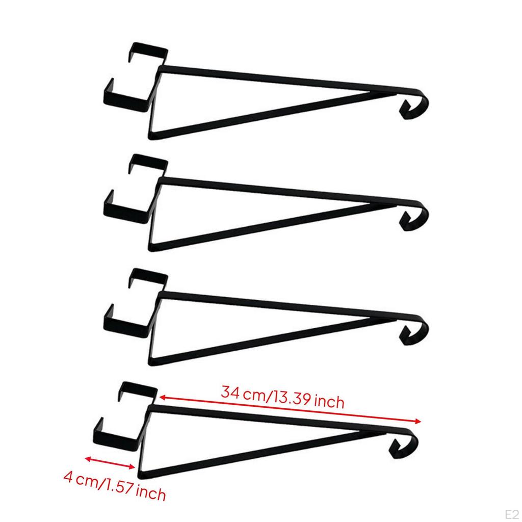 4 Pieces Hanging Basket Bracket Easy to Install Fence Post Hanger NoTool Hook for
