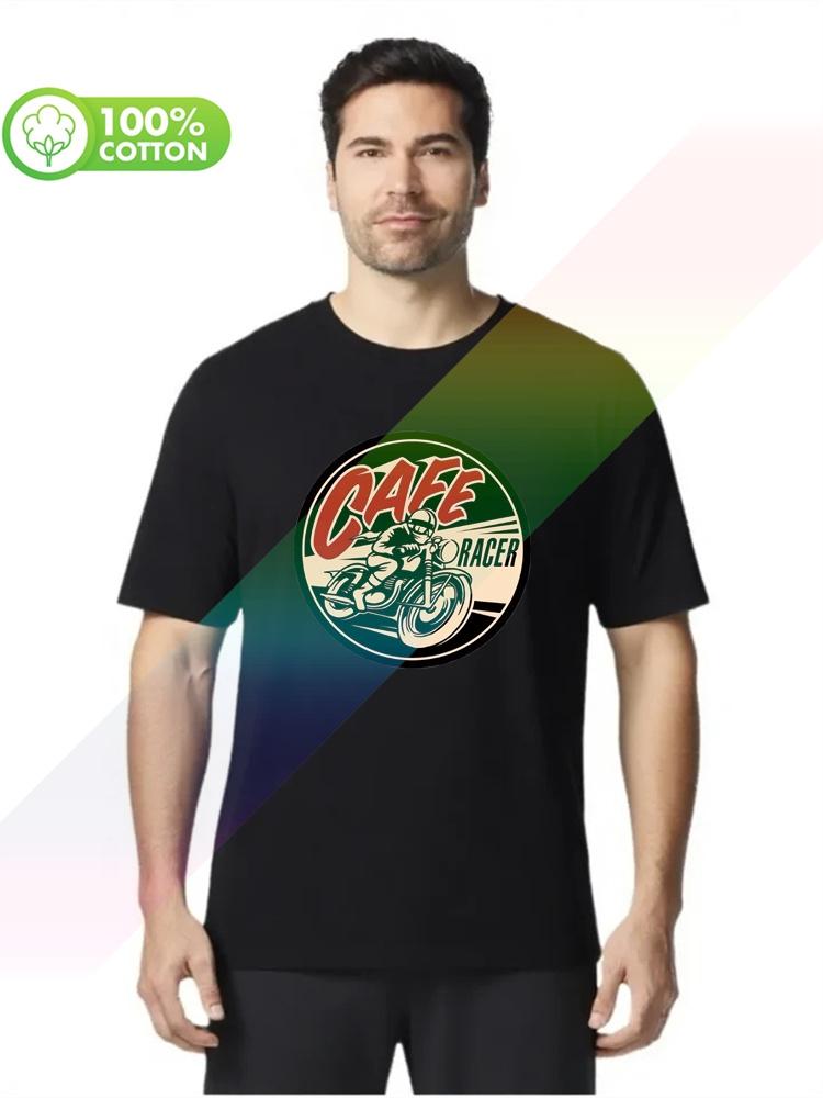 100 Cotton Round Neck Heavy Weight Unisexs Tshirt Cafe Racer T Shirt Unisexs Motorbike Biker Retro S3xl Tops Tees