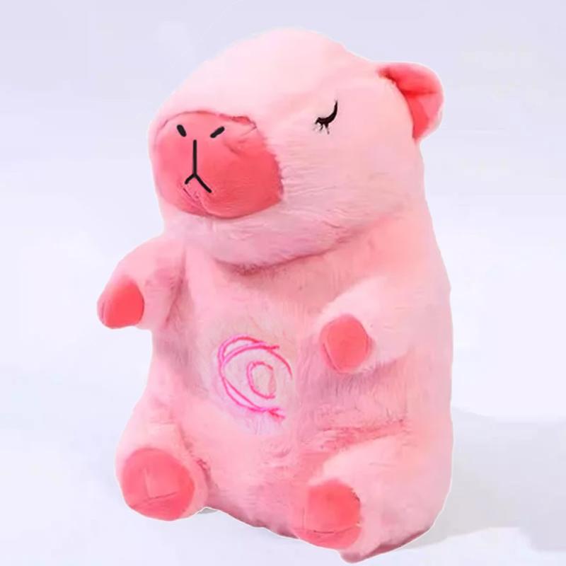 Cute Capybara Breathing Sleep Plush Toys Baby Sleep Companion Sound and Light Creative Doll Toy for Boys Girls Birthday Gift